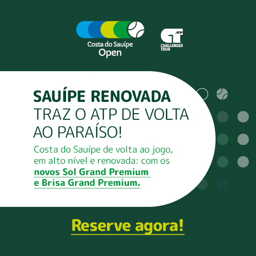 Sauípe + tênis? O ATP está de volta, faça sua reserva e viva esse momento consoco! 