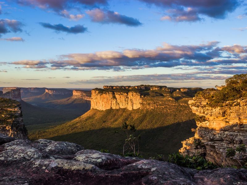 Vista panorâmica das planícies e chapadas na Chapada Diamantina